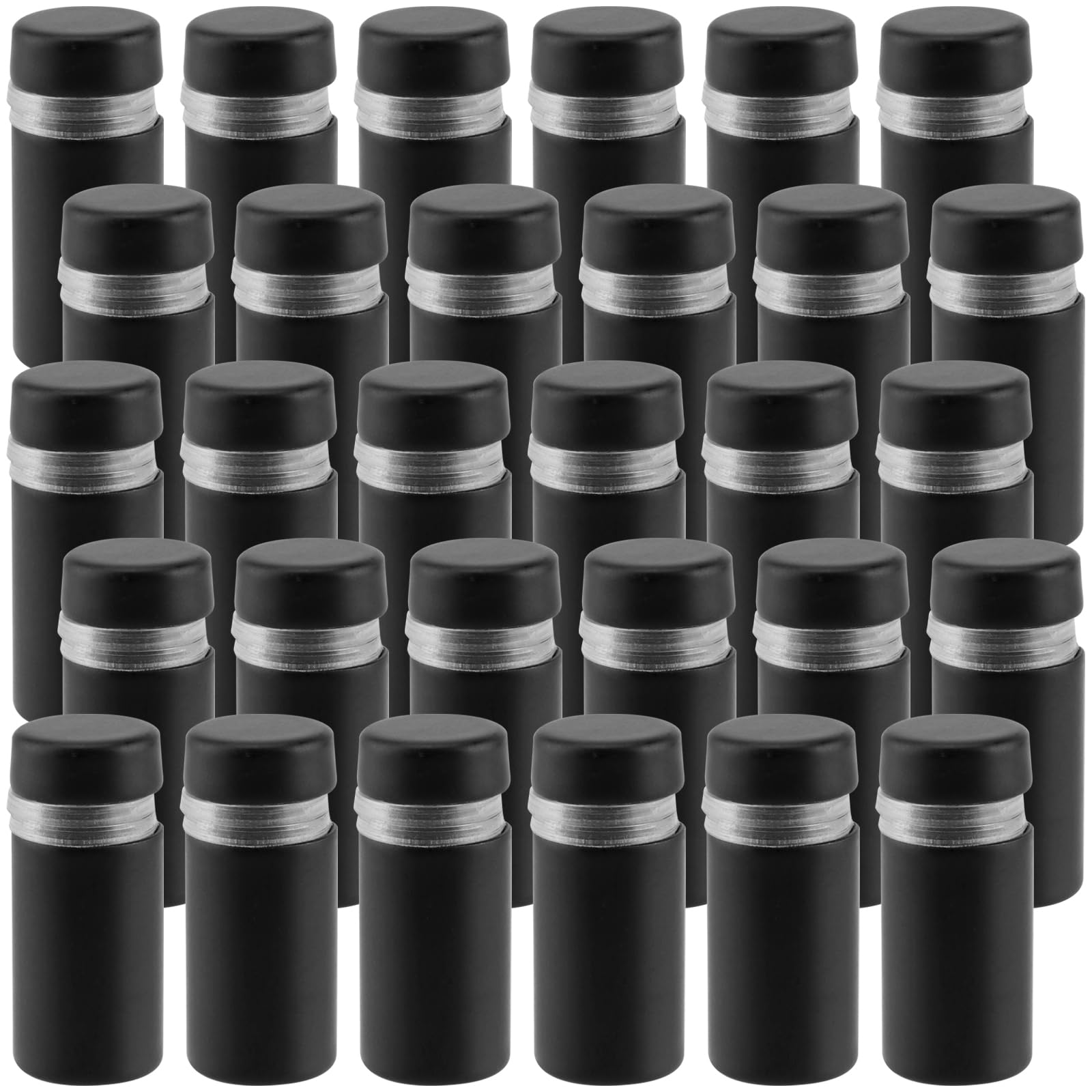 YUENPUN 30 PCS Black Stand Off Wall Fixings, Stainless Steel Sign Standoffs Screws Wall Mount