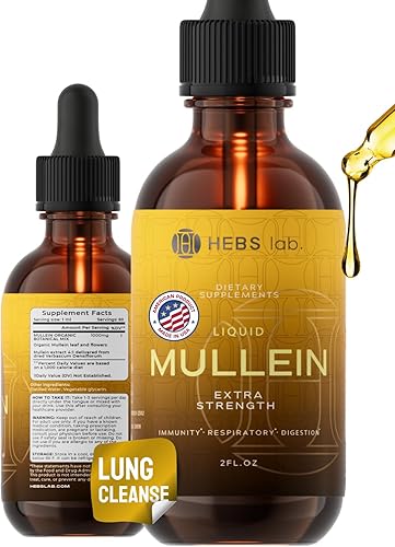 Extracto de hoja de gordolobo  Limpieza pulmonar orgánica  Gotas de gordolobo para la salud pulmonar  Hecho en Estados Unidos  Suplemento natural de