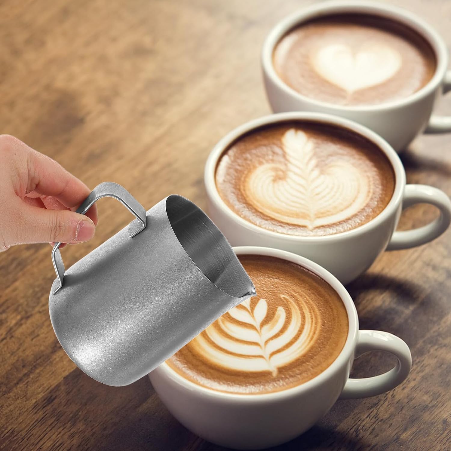 Milk Frothing Pitcher 600Ml Stainless Steel Espresso Milk Frother Cup with Scale for Latte Art Coffee Steaming Suitable for Espresso Machines