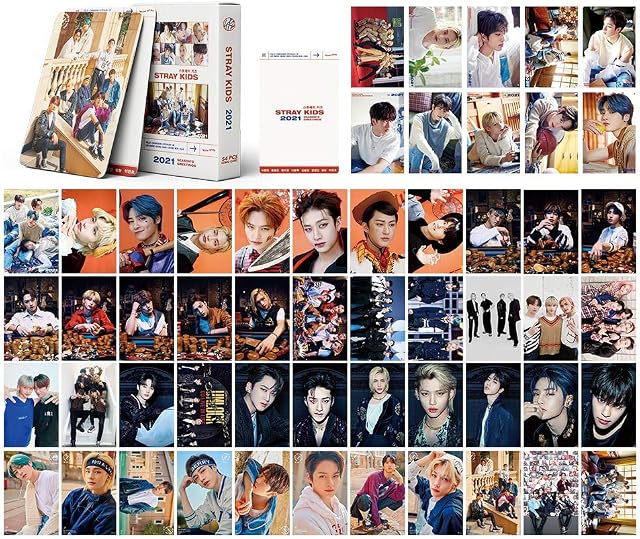 Kpop Stray Kids Lomo Cards 54Pcs 2021 Season's Greetings Album Card Set Stray Kids Merch Gift Cards Kpop Stray Kids Photocard Pack for Fans Girls
