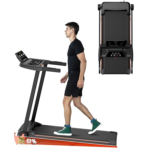 Folding Walking Pad with Incline, Portable Under Desk Treadmill for Home, 3.0HP 300lbs Capacity Walking Jogging Running Machine with Remote Control and LED Display