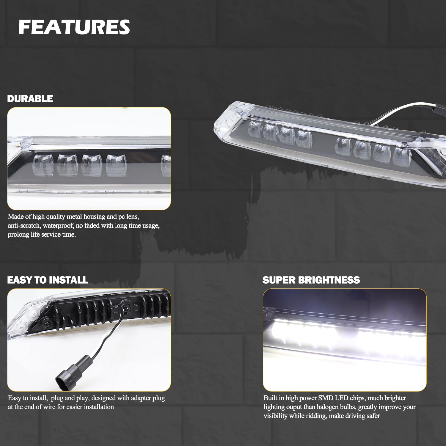 LUKFMOSTOR 1Pcs Front LED Auxiliary Light Kit Motorcycle Day Running Driving Lights for Can-Am Spyder RT 2020-2025 Accessories Replacement for 219400991