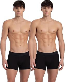 Jockey US60 Men's Super Combed Cotton Elastane Stretch Solid Trunk with Ultrasoft Waistband (Pack of 2) Price In India
