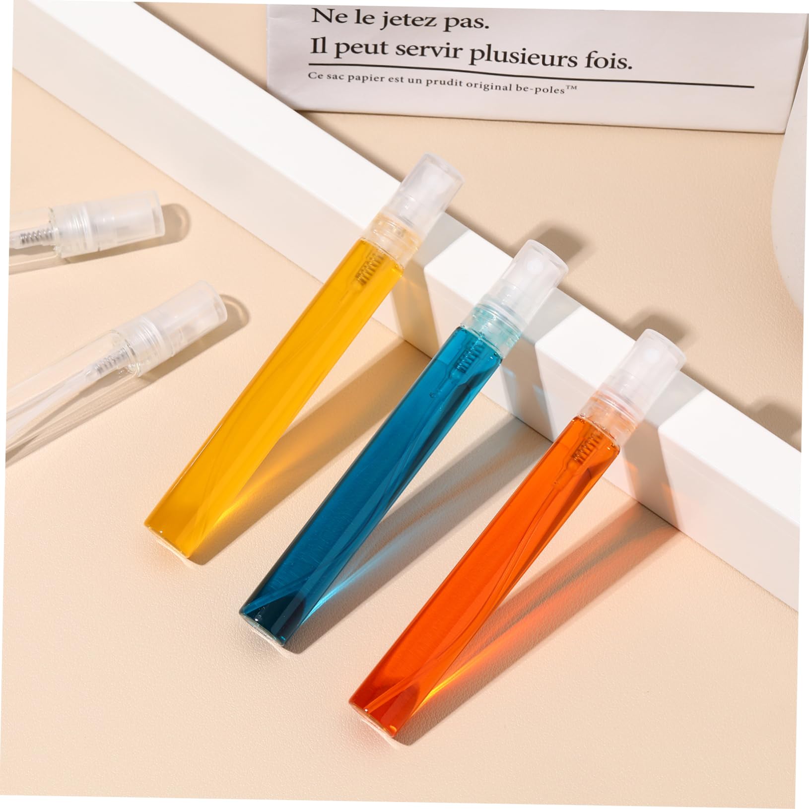 FRCOLOR 70piezas Botellas De Viaje Rellenables Botellas De Vidrio Atomizador Para Perfume y Cuidado Dispensadores Mini Transparentes Envases Portátiles Prueba De Fugas