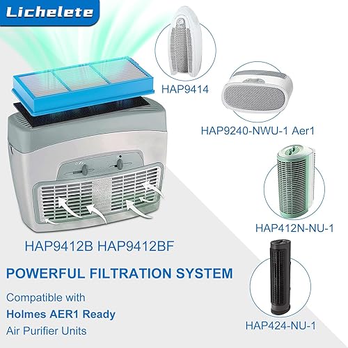 Miniatura 4 de HAPF30AT - Filtro para purificador de aire total Holmes AER1, compatible con Holmes HAPF30AT y HAP242-NUC, 4 + 10 filtros de refuerzo de carbono