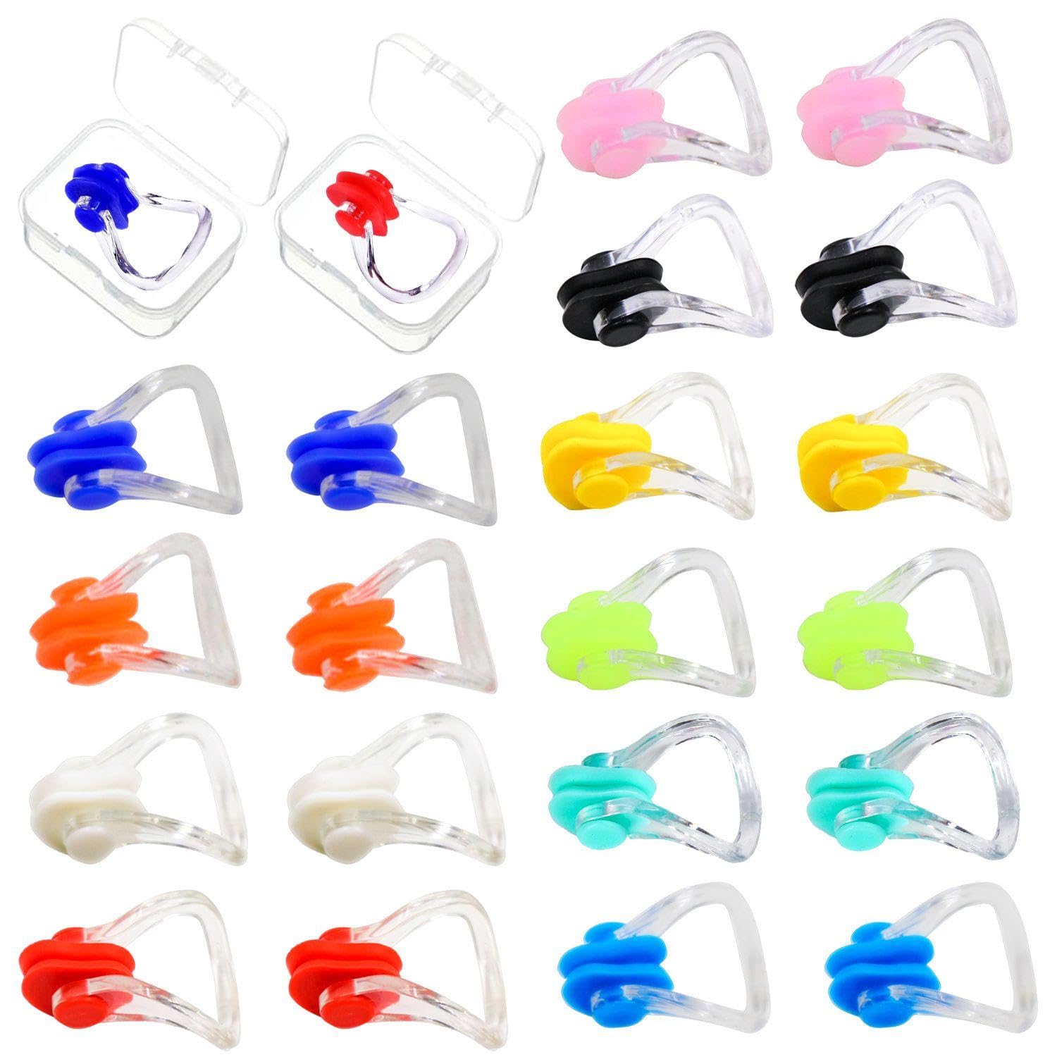 Pinzas para la Nariz para Nadar Adultos Jóvenes 2 Unidades Caja de Almacenamiento