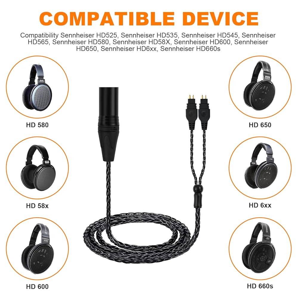 Sennheiser HD660S2 XLRバランスケーブル Amazon.com: Saipomor 6.5ft HD6xx Cord Replacement Upgrade