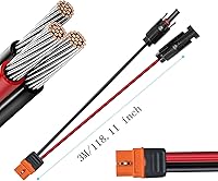 Vista 2 de Cable de carga solar, conector solar a XT60i, conector adaptador de conexión de panel solar, cable de extensión XT60i-F, cable de extensión de 12