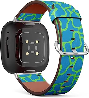 CJBROES Replacement Leather Watch Band, Compatible with Fitbit Versa 3 and Fitbit Sense of Wristband Bracelet Accessory - Cow Skin Fashion