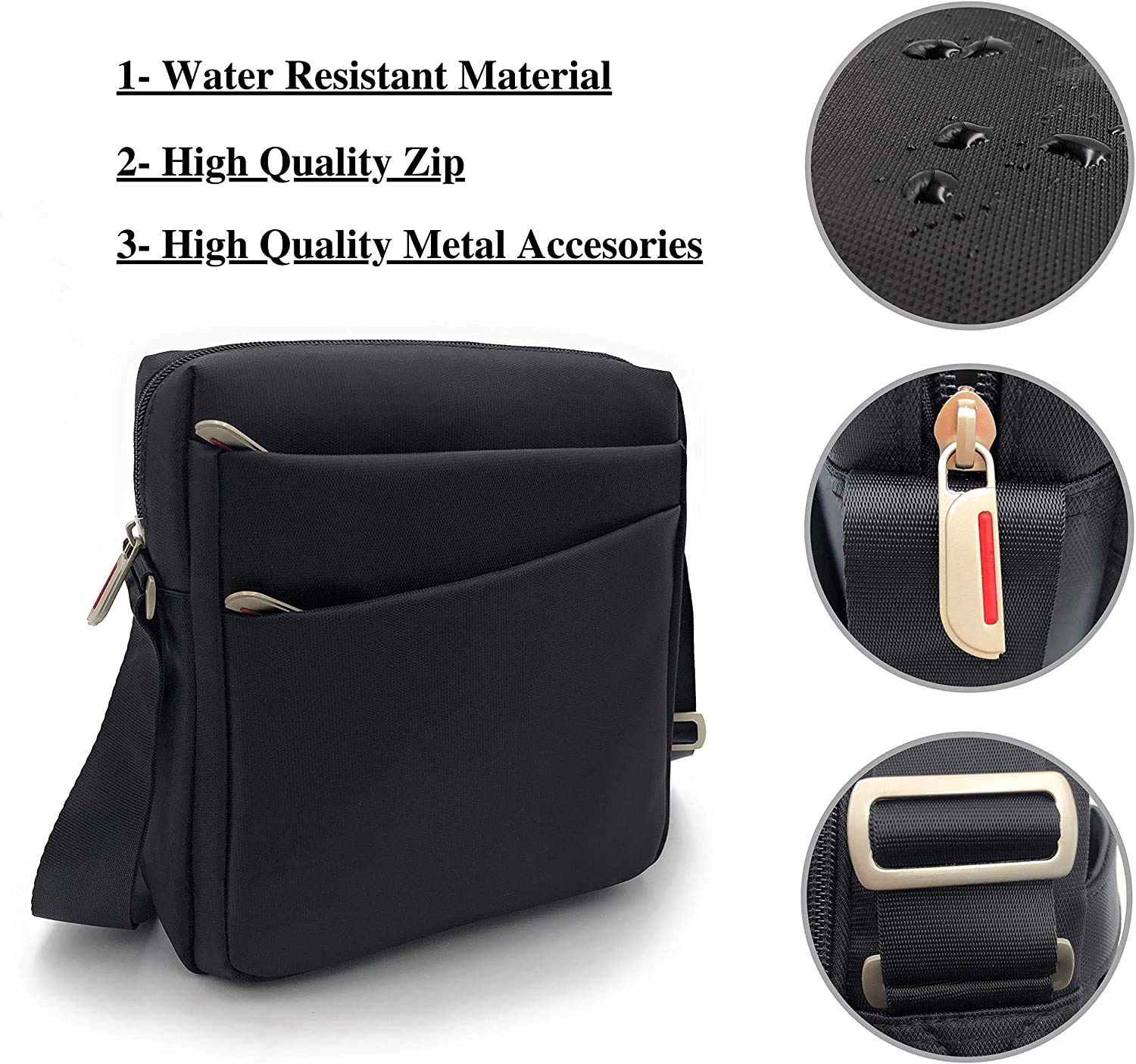 ELIOX Borsello Uomo Tracolla Regolabile per iPad Tablet Fino a 8,5 Pollici Impermeabile Messenger a Spalla per Viaggio Ufficio Lavoro Business e Uso Quotidiano - Nero…