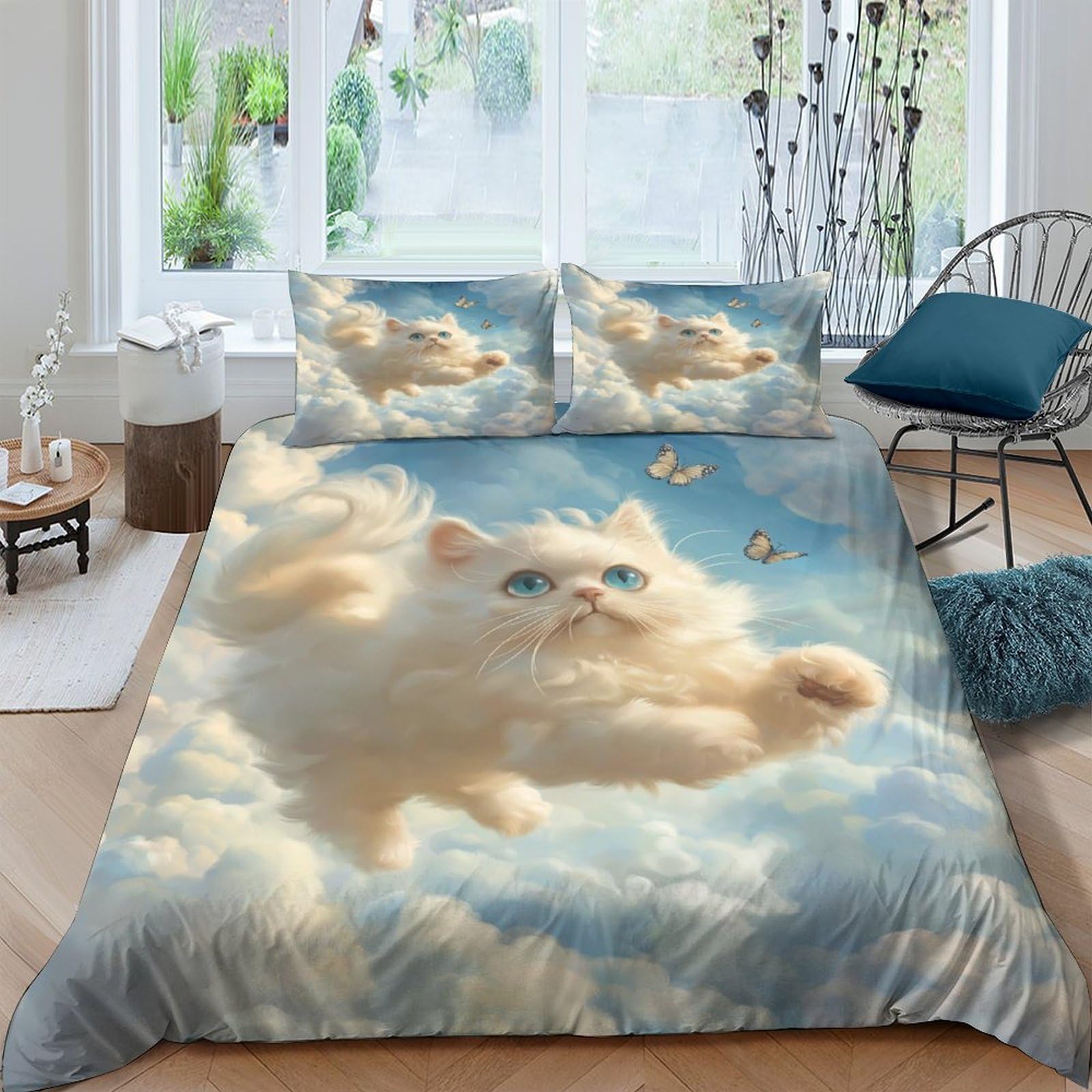 Housse de couette Halloween 3D microfibre zippée anti-plis pour grand lit King 220x240