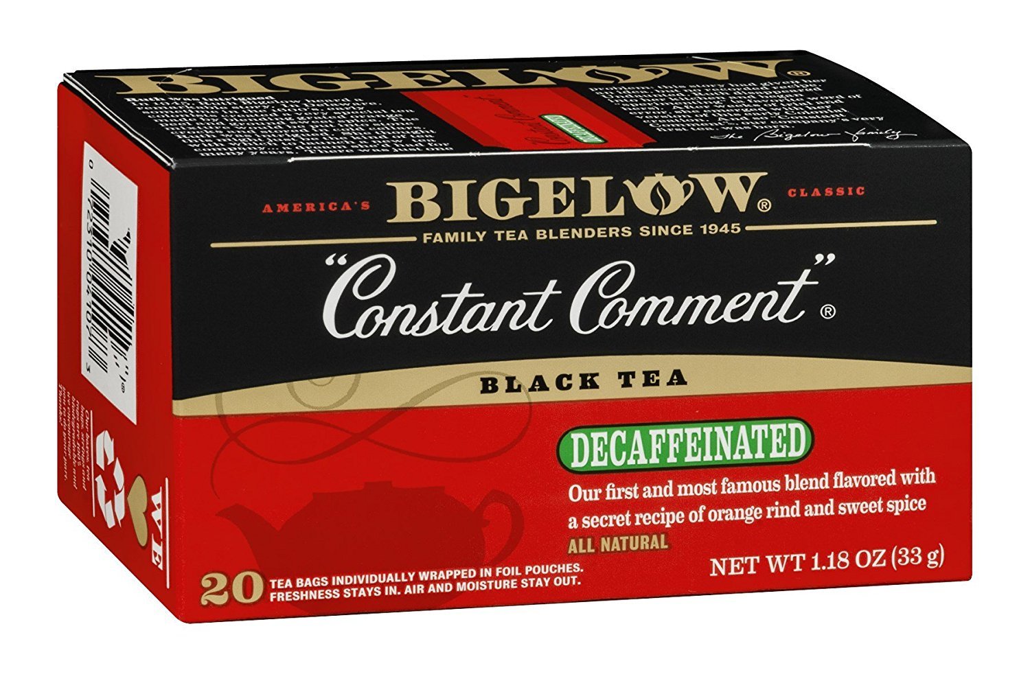 Bigelow Tea Constant Comment Decaf 20 Bags (Pack of 12) Decaf 20 Count (Pack of 12)