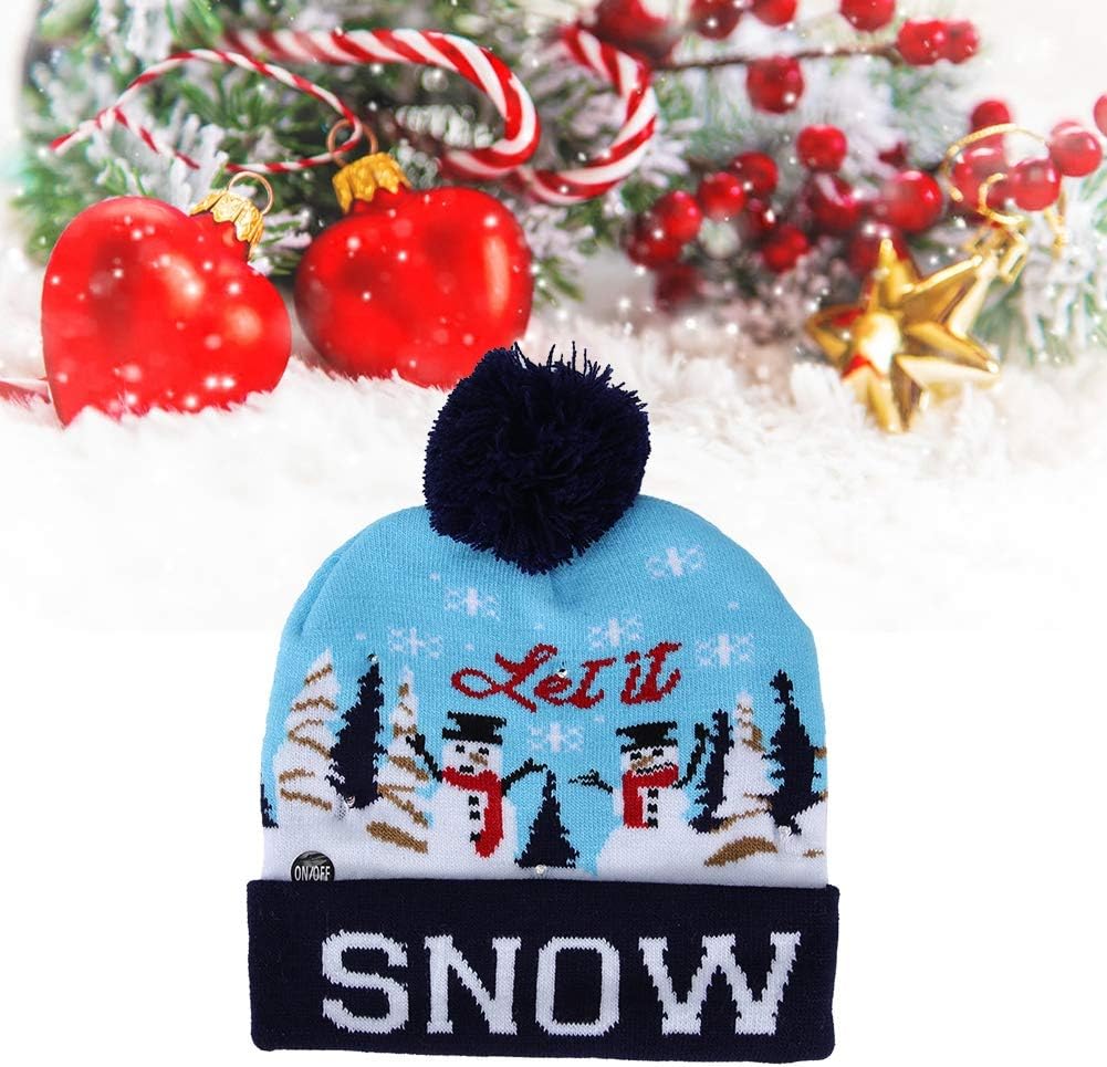 Christmas 2022 Science Fair Fairiday Celebration Blue Zerodis Christmas Hat,Knitted Soft Warm Winter Hat Light Novelty  Patterns Soft Fabrics Hat For Children Adults Festivals Holiday Party Gift  Party Hats Party Supplies Victoryleisurehomes.co.uk
