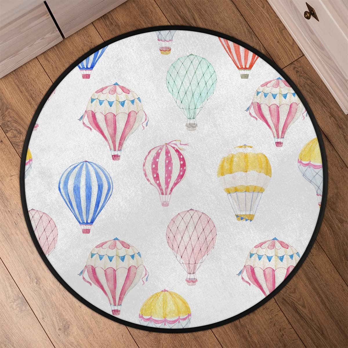 Kreskówkowy balon 3 stóp okrągły dywanik można prać w pralce latający balon antypoślizgowa miękka mata podłogowa do salonu sofy pokoju dziecięcego dekoracja przedszkola