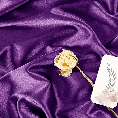 MLMW The Yard - Tela de satén de 6 yardas y 60 pulgadas de ancho, suave y sedosa tela de satén Charmeuse continua para vestidos de novia, costura,