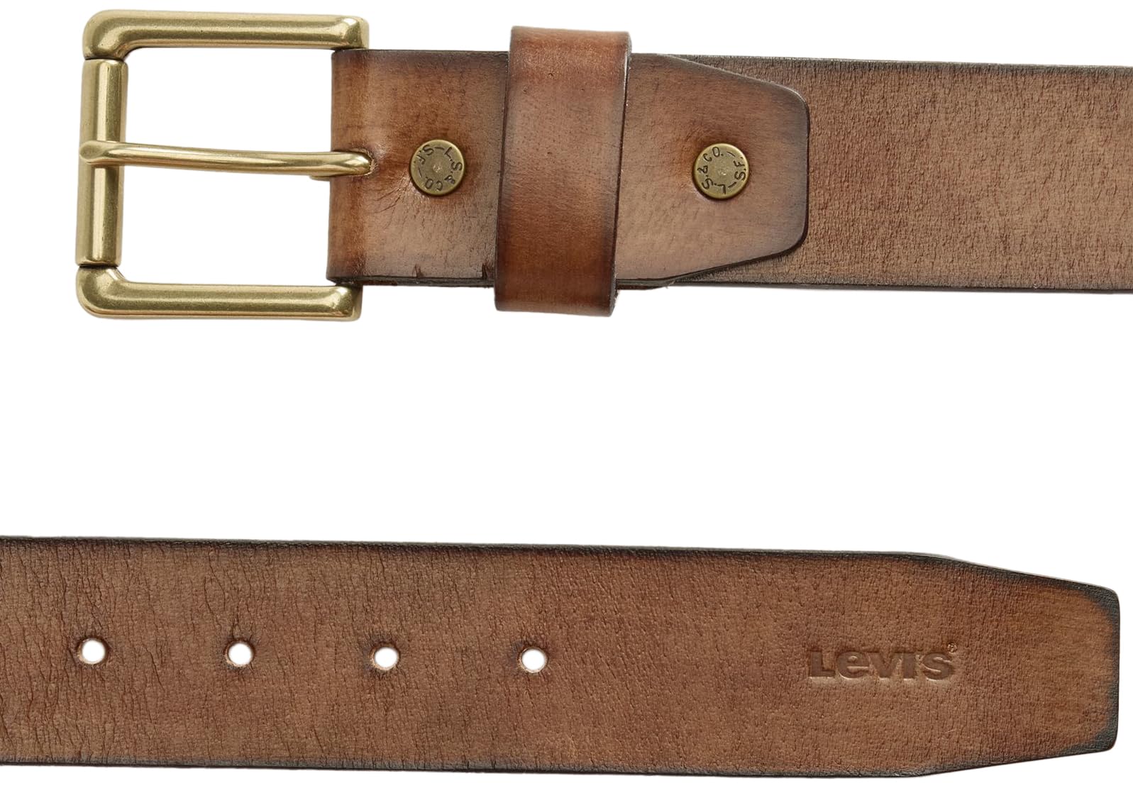 Levi's Elevated Heritage Belts, Leather Brown, 70, Marrón, 70