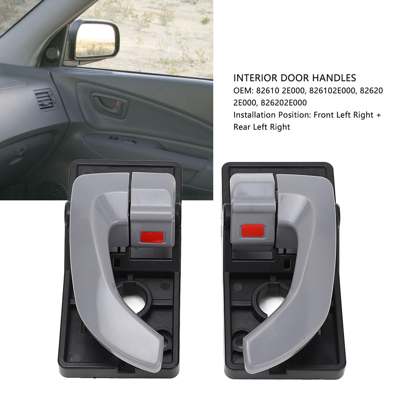 Interior Door Handle Set, Inside Left & Right Handle 826202E000