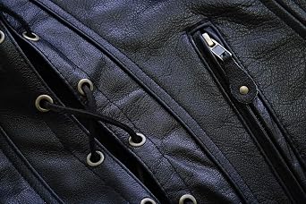 Leatherick Women Top Grain Genuine Buffalo Black Ladies Leather Vests for Motorcycle Bikers
