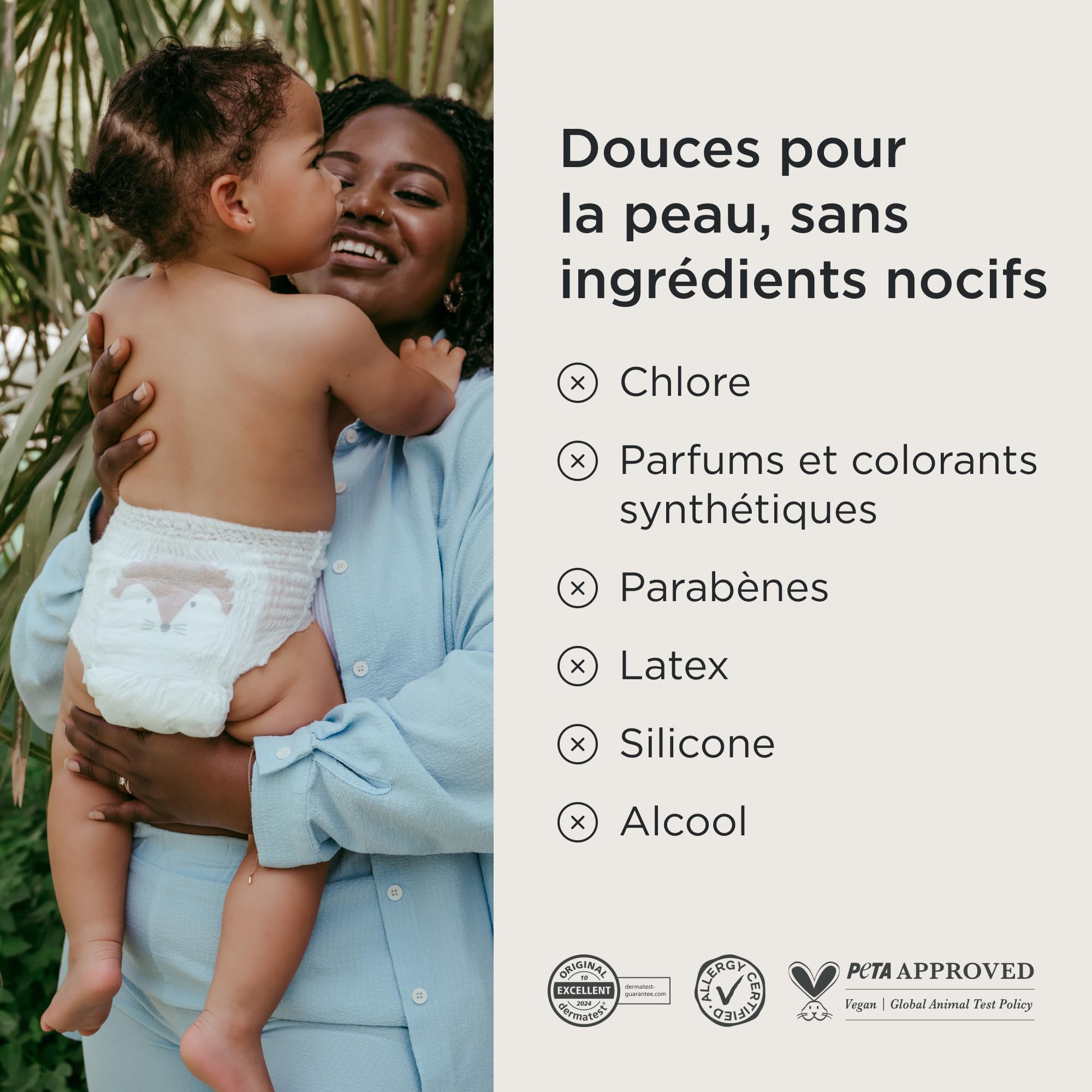 Kit & Kin Couches Culottes Taille 7 (17+ kg), 96 Pièces, Couche Pants Hypoallergéniques à Base de Plantes, Protection Anti-Fuites Supérieure Jusqu'à 12h, Vegan & Sans Cruauté