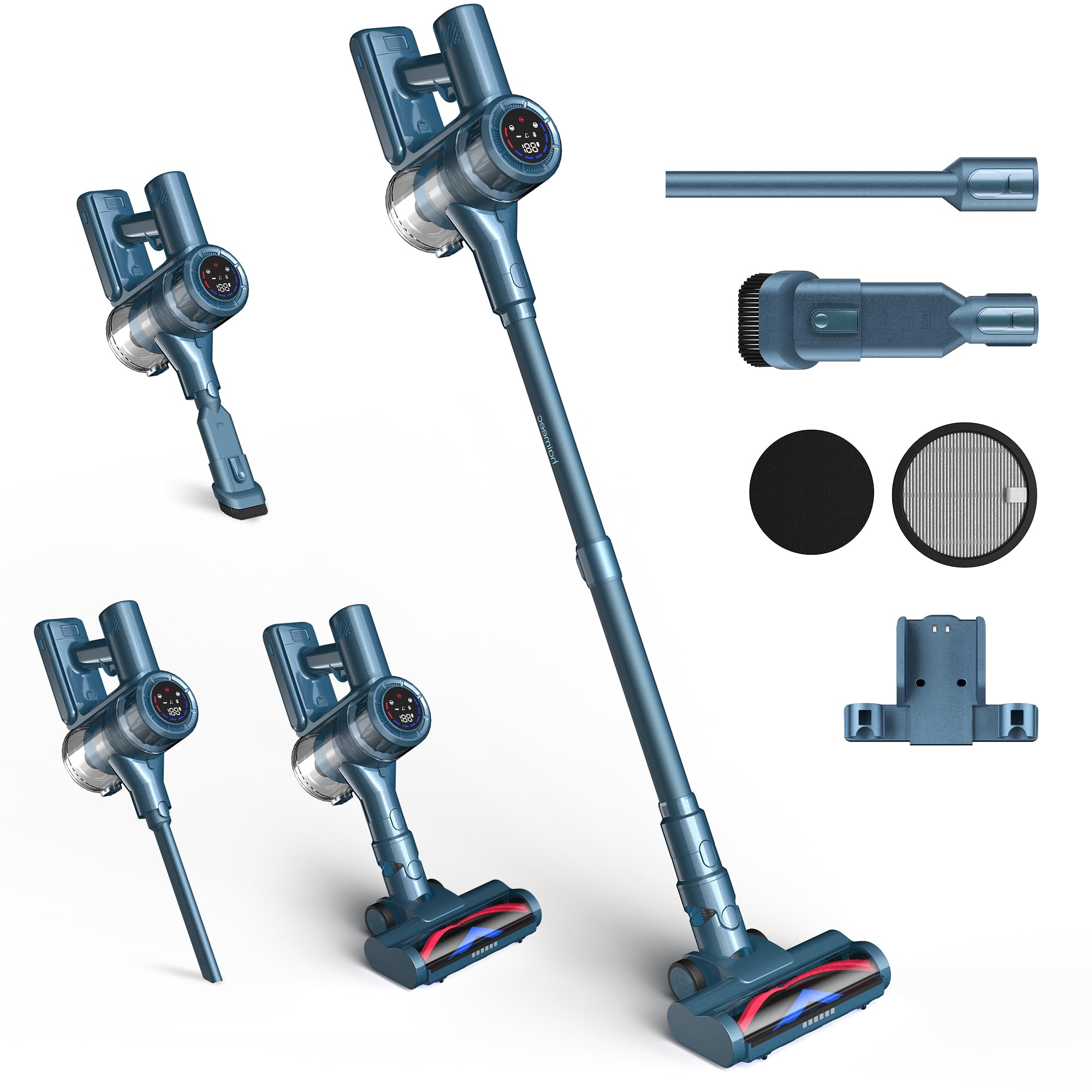 HAIMEEC Cordless Vacuum Cleaner, 400W/33kPa Stick Vacuum with Smart Sensor, Tangle-Free Floor Brush, 50Mins Runtime Rechargeable, Household Vacuum for Hardwood Floor/Carpet/Pet Hair