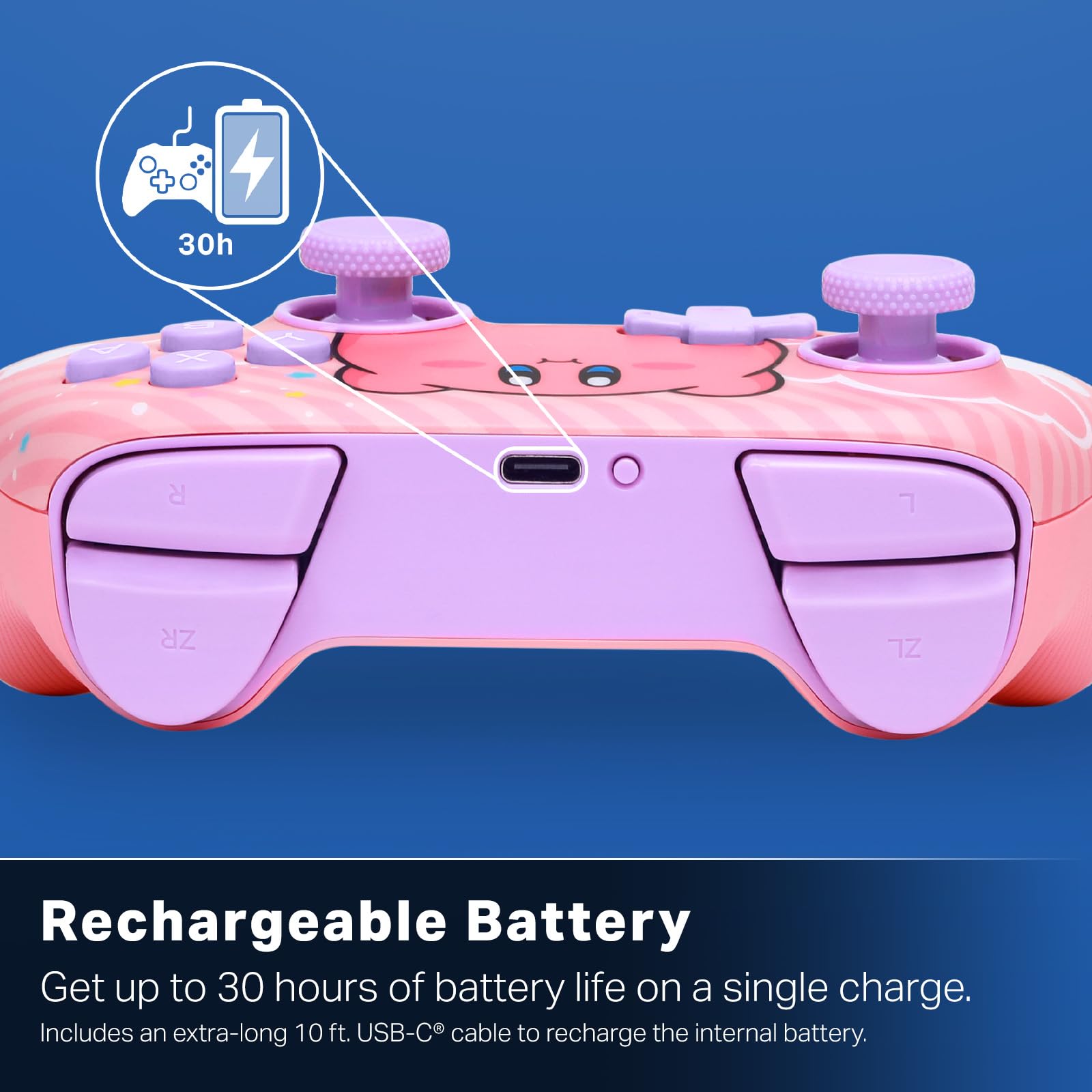 PowerA Controller senza fili Advantage per Nintendo Switch 2 - Kirby Soffio potenteCon licenza ufficiale, effetto Hall, pulsanti mappabili, controller pro, Pulsante C, comandi di movimento