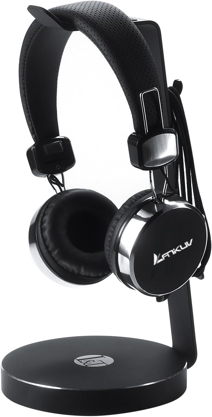 Headphone stand, ANIKUV Universal Gaming Headset - Premium Headphone Stand Holder with Cable Organizer, Black