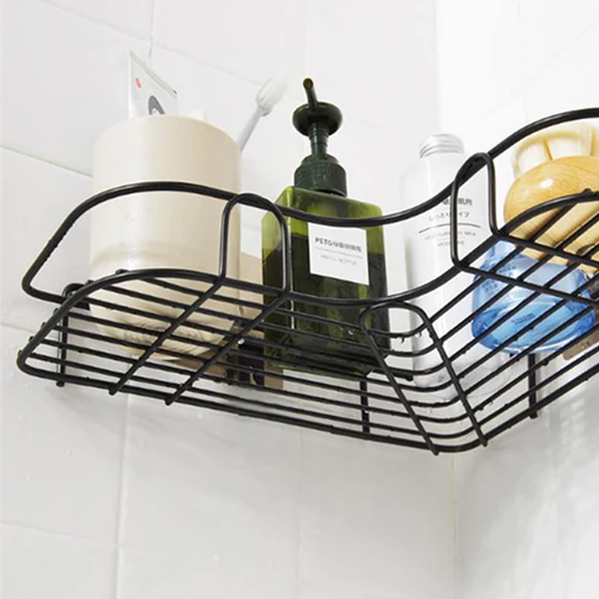 Suzec Self-Adhesive Metal Bathroom Corner Rack Storage Shelves, Bathroom Storage Rack Corner, Steel Bathroom Corner Shelf Organizer Storage, Bathroom Shelf/Shelves Corner w/Pumpkinhead (B0BLP39182) Amazon Price History, Amazon Price Tracker