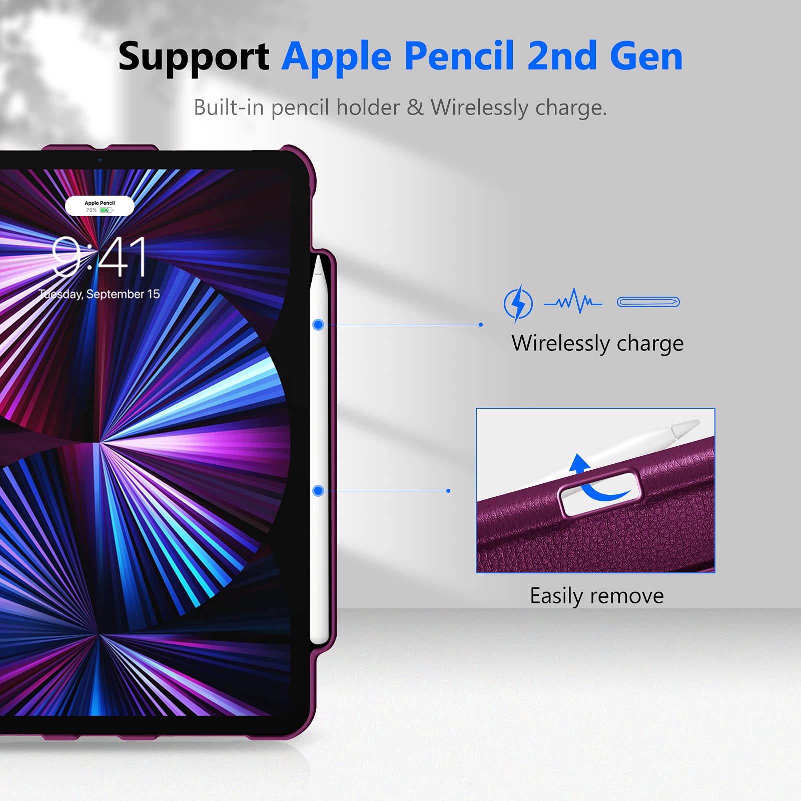 FINTIE Funda giratoria Compatible con iPad Pro de 11 Pulgadas (2022/2021/2020/2018, 4ª/3ª/2ª/1ª generación), Funda giratoria de 360 Grados con Soporte para lápices, Encendido y Apagado automático