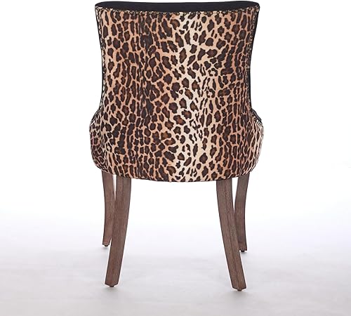 Miniatura 8 de Dining Chairs, Table & Chair Sets - Modern Chenille Upholstered Dining Room Chairs with Curved Gold-Plated Legs & Rivet Trim, Comfort Seating for