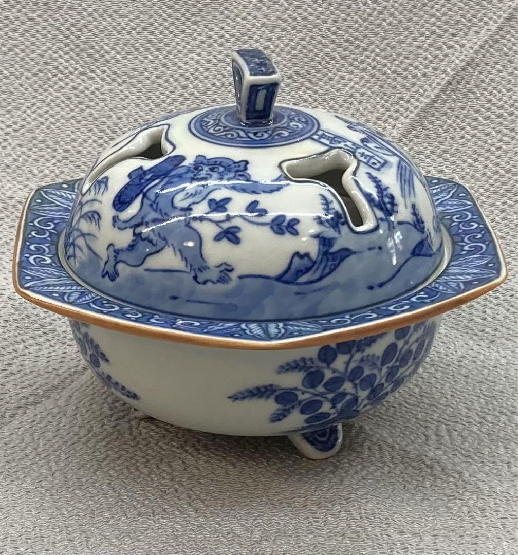 B39b  北村宗善造「染付高山寺香炉」共箱　清水焼　京都　鳥獣戯画　染付の王者 Amazon.co.jp: B39 北村宗善造染付高山寺香炉共箱 清水焼 京都