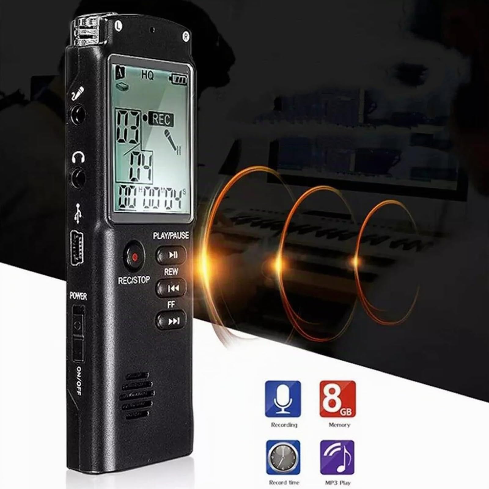 BODYA 8 GB Ghost Hunting EVP Voice Recorder Paranormale Ausrüstung Spirit Digital Voice Box mit Kopfhörer und Mikrofon
