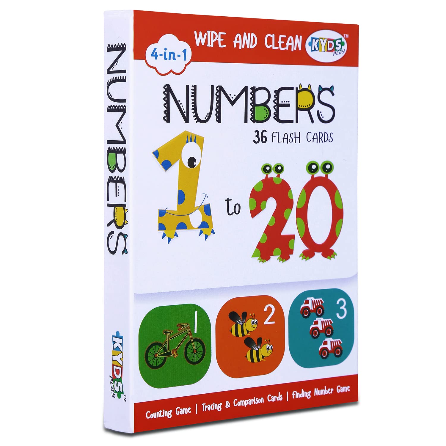 Numbers - Wipe and Clean Activity Flash Cards Motor_Skills for Kids