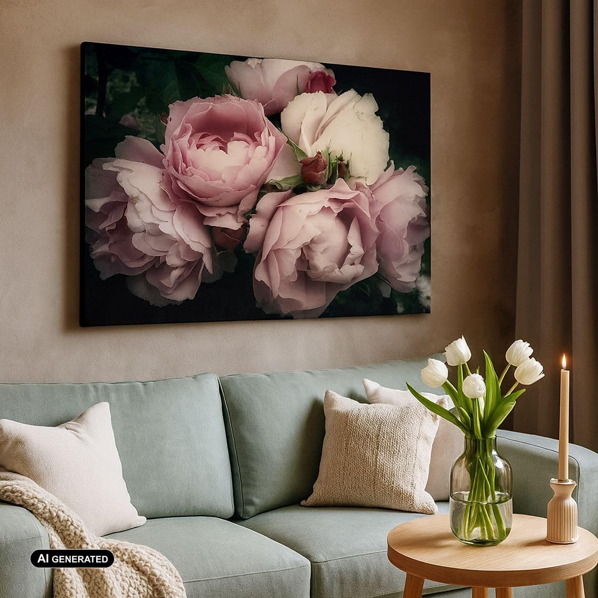 ARTTOR Wandbilder Dekoration Wohnzimmer Pfingstrose Blume Bilder auf Leinwand 120x80cm Leinwandbild Schlafzimmer Küche Deko Wand Kunstdruck Art Groß XXL Wanddeko Bild Wall Decor Canvas AA120x80-3930