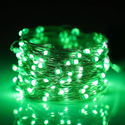 Miniatura 5 de Mandiq Paquete de 4 luces de hadas que funcionan con pilas, tira de luces de 10 pies, 30 LED, modo de luz intermitente y constante, mini luces de