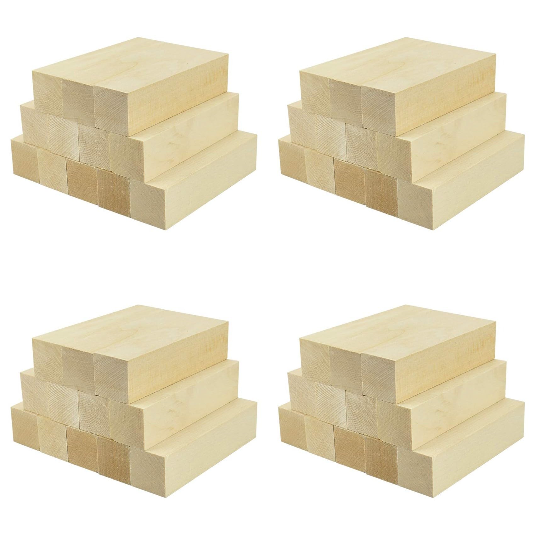 Jnchdghwa 48X Whittling and Carving Wood Blocks Unfinished Wood Blocks Basswood Carving Blocks Set for Carving Beginners