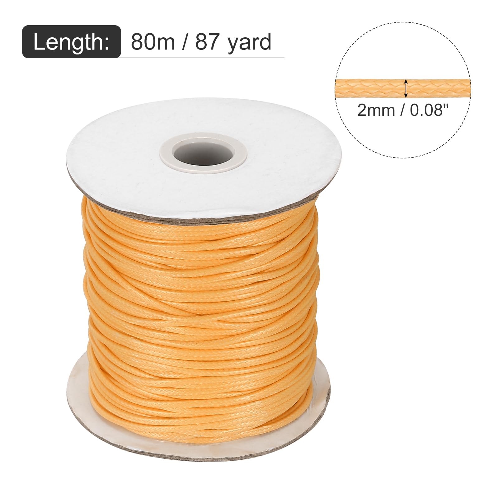 QUARKZMAN 87 Iarde Cordino Cerato 2mm Filo Cerato Cordone In Pelle Giallo