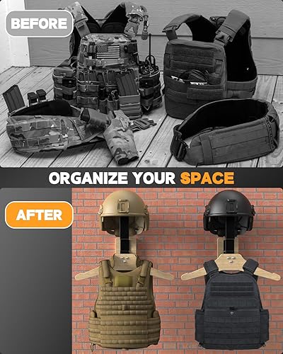 Miniatura 5 de Soporte de pared para casco de motocicleta, soporte para casco de pared, con 1 colgador, 2 ganchos, ganchos para casco para accesorios de