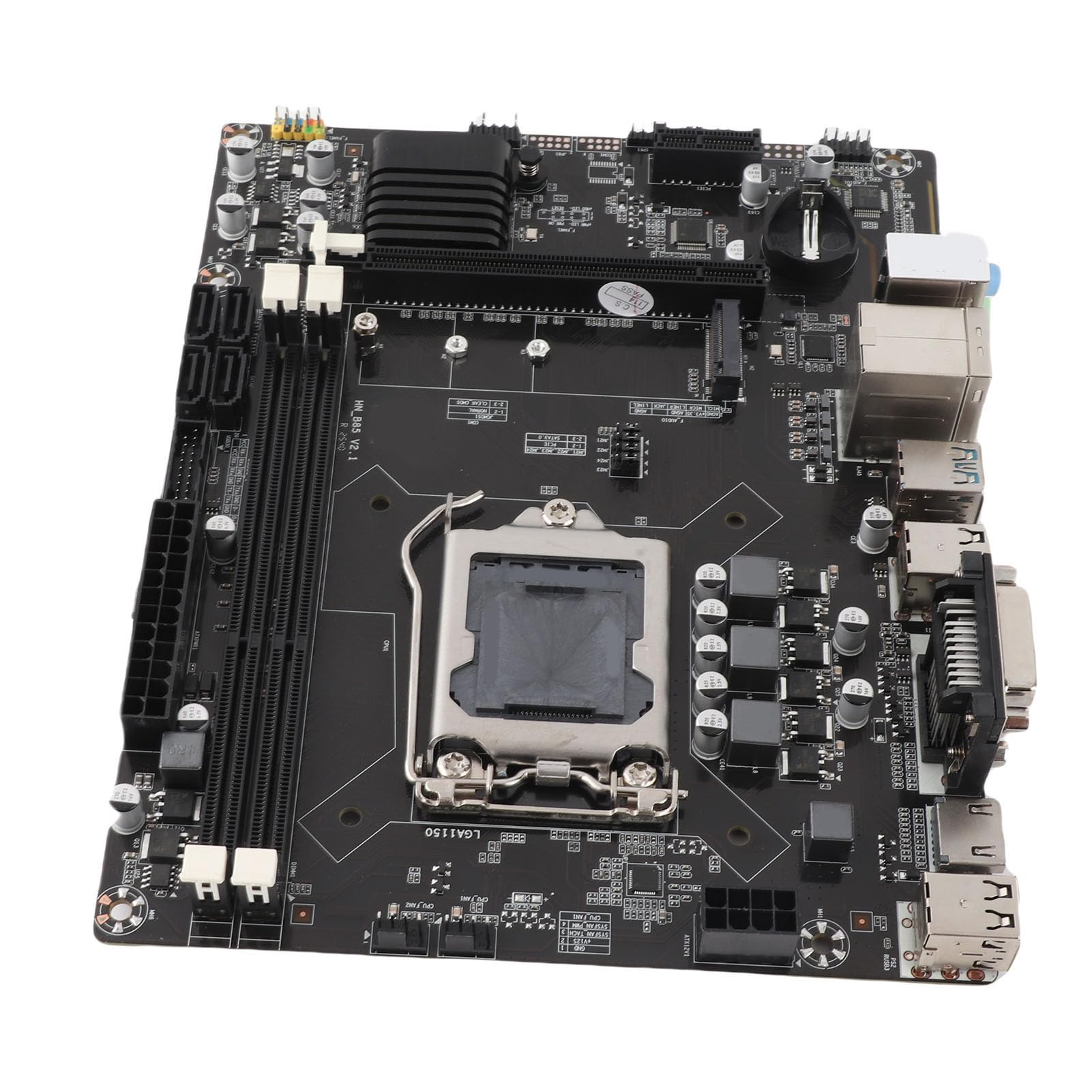 Placa Base para PC B85, Placa Base para Computadora de Escritorio Disco Duro M.2 Interfaz de CPU de 1150 Pines Tarjeta de Red 100M con Puente de Conversión de Modo NVME/SATa