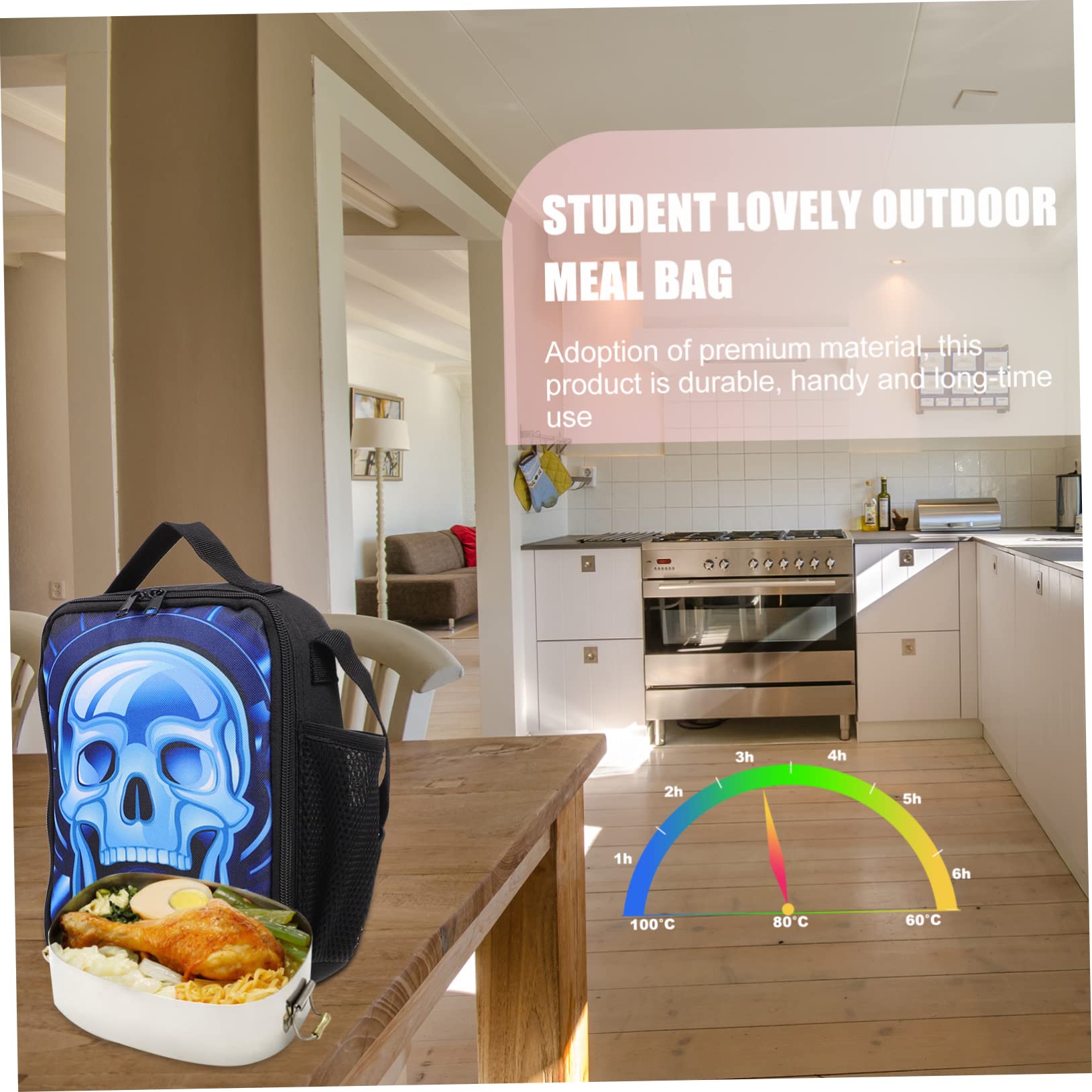 ABOOFAN 2piezas Bolsa De Almuerzo Infantil Personalizable Diseño Atractivo Mochila De Comida Para Exterior Fiambrera Práctica Para Colegio y Picnic