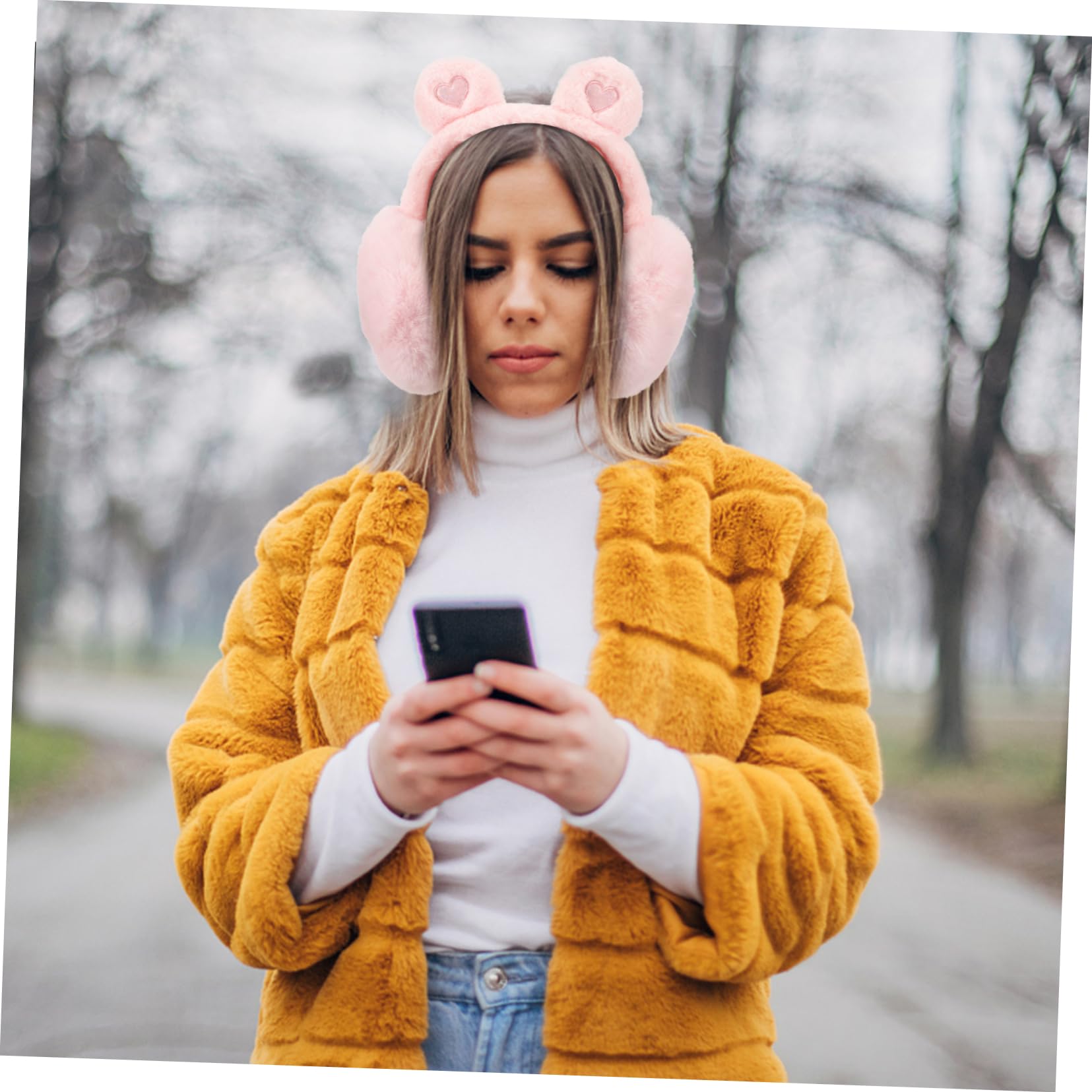 5piezas Orejeras De Mujer Plegables De Peluche Calentadoras De Oídos Diseño De Para Invierno Protección Térmica y Actividades