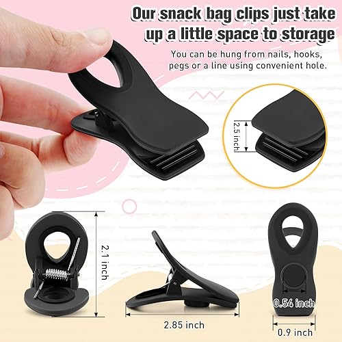 Miniatura 9 de Paquete de 12 clips magnéticos para papas fritas, clips para bolsas de alimentos para paquetes de alimentos, clips de cocina con imán para nevera,