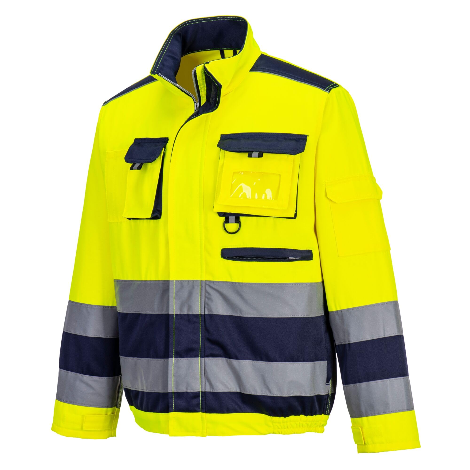Portwest Chaqueta De Alta Visibilidad Lille, Tamaño: XL, Color: Amarillo/Marino, TX50YNRXL