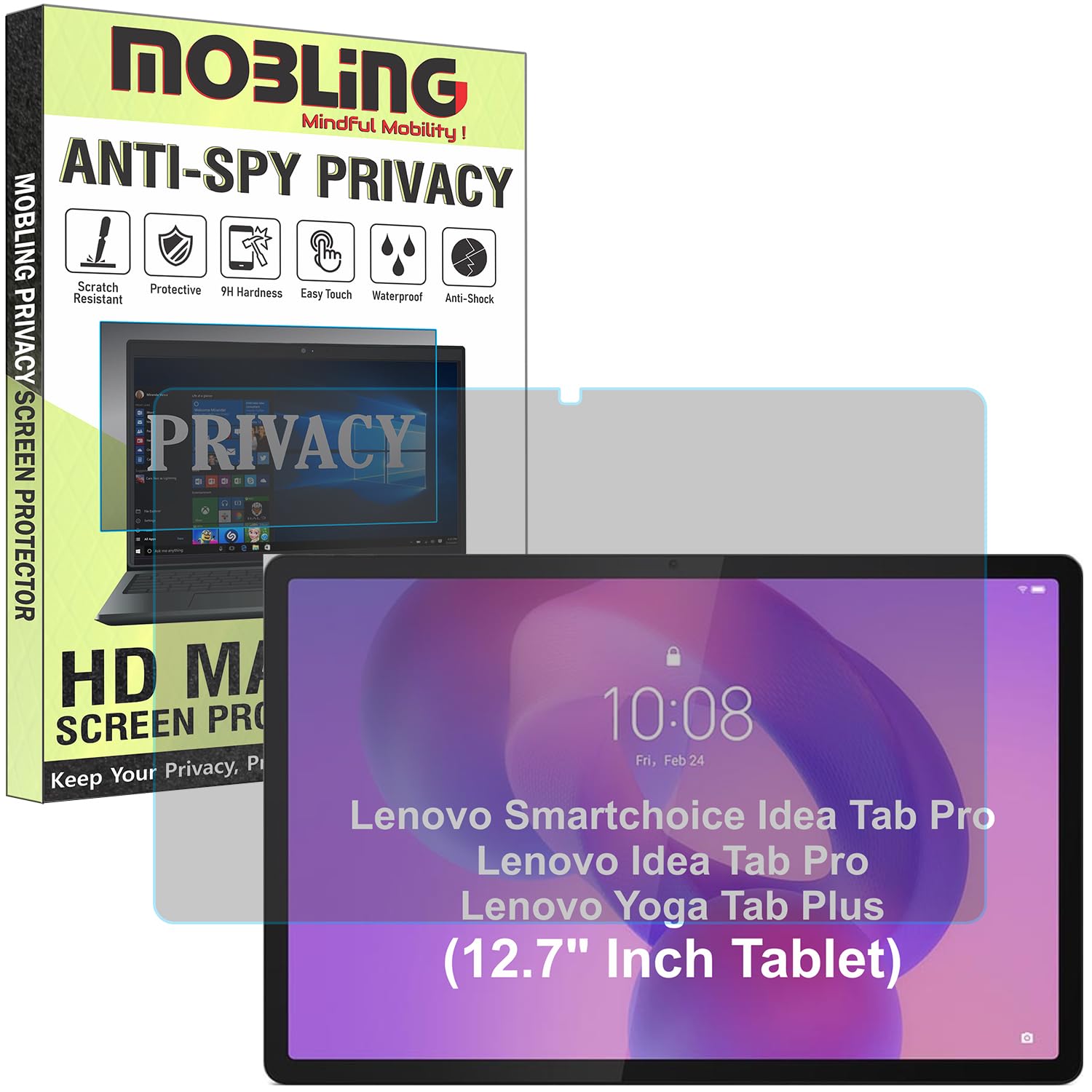 Privacy Matte Anti Spy Screen Guard Compatible With Lenovo Smartchoice Idea Tab Pro 12.7" Inch Tablet/Lenovo Idea Tab Pro/Lenovo Yoga Tab Plus 12.7 Not a Tempered Glass Screen Protector-image-27