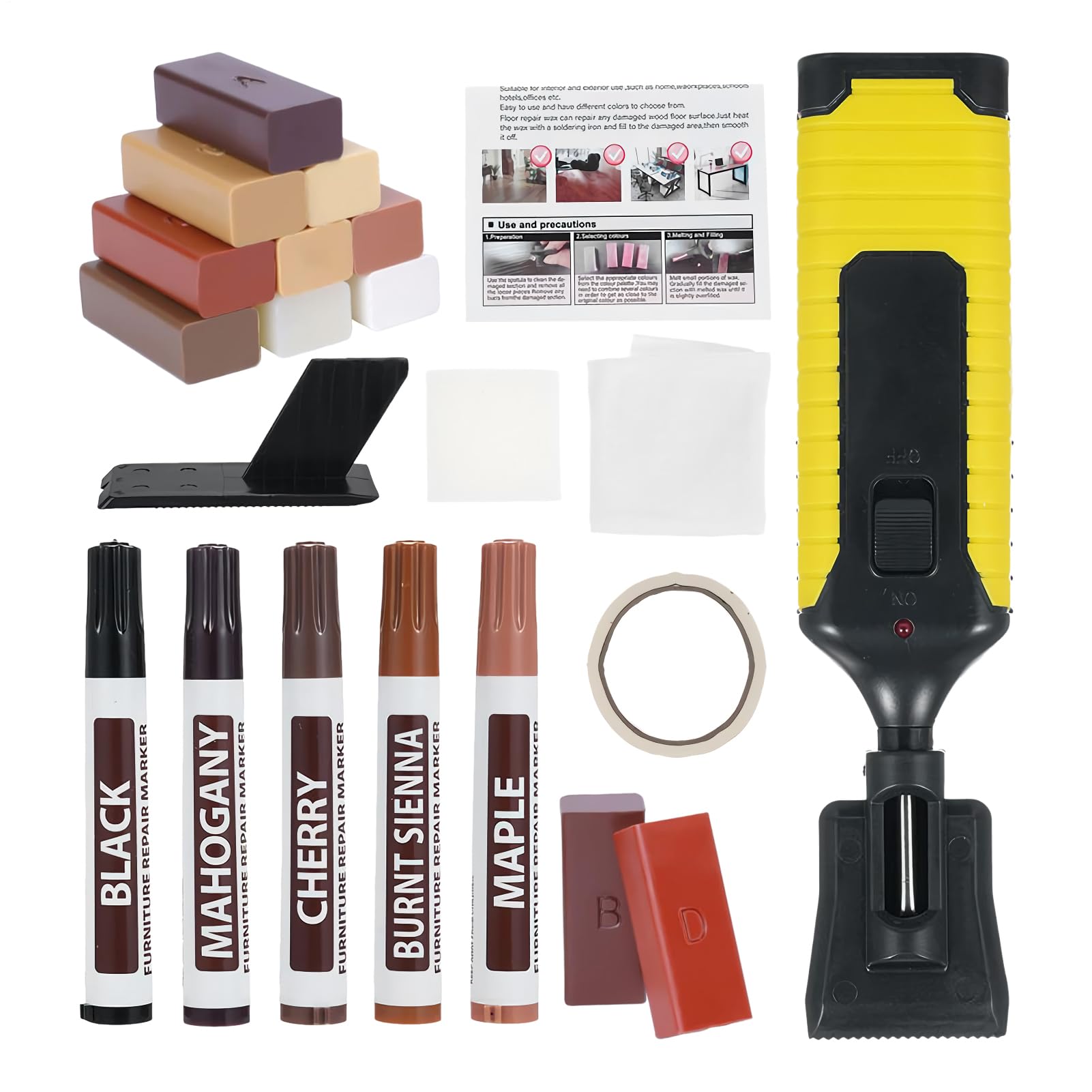 Kit reparación laminado Marcador pintura impermeable y pintable | Kit de reparación para muebles de madera Marcador pintura impermeable y pintable para armario, suelo, cocina, baño, puerta
