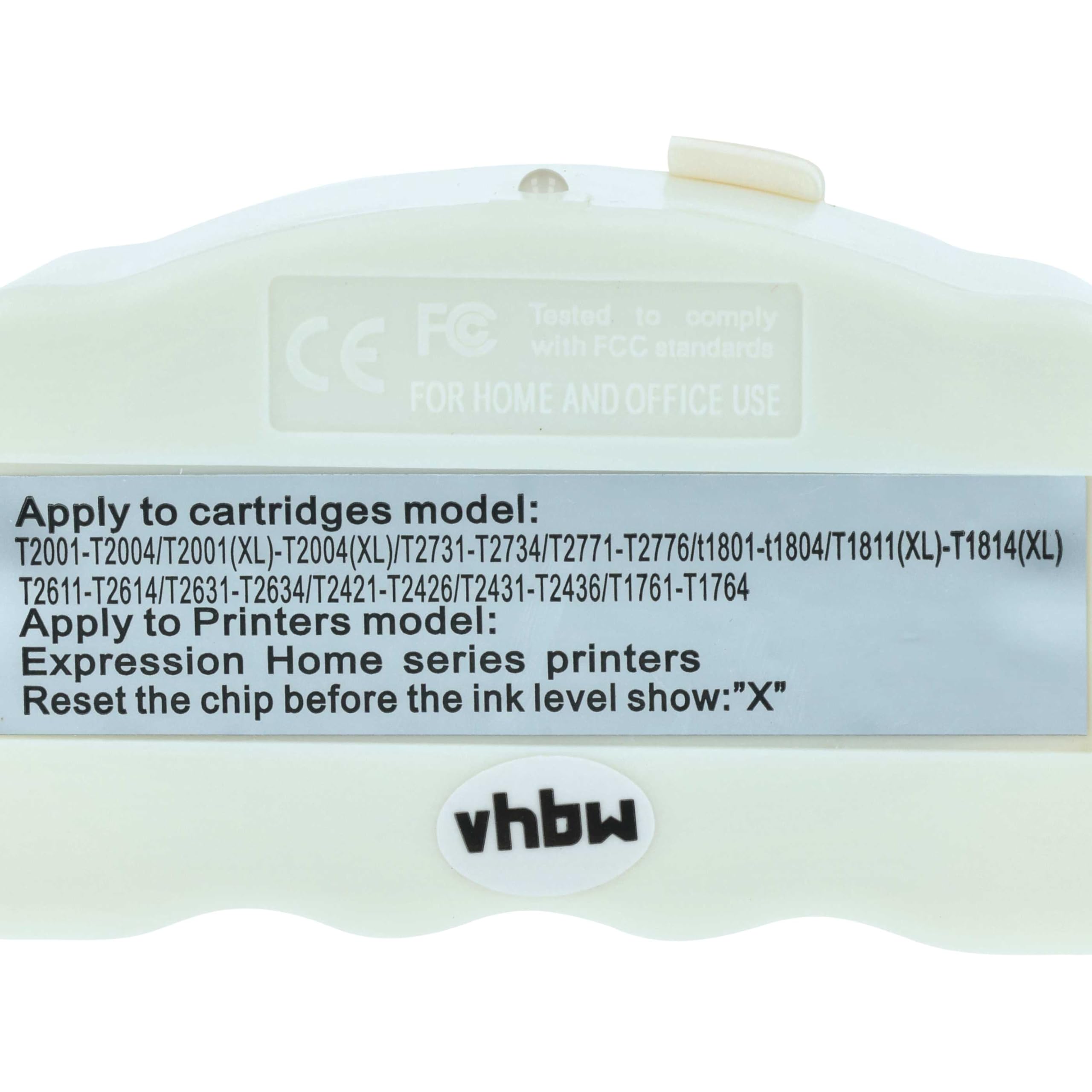 vhbw chip resetter compatibile con Epson Workforce WF-2540WF, WF-2760DWF, WF-2750DWF, WF-2660DWF, WF-2630WF stampante, cartucce inchiostro