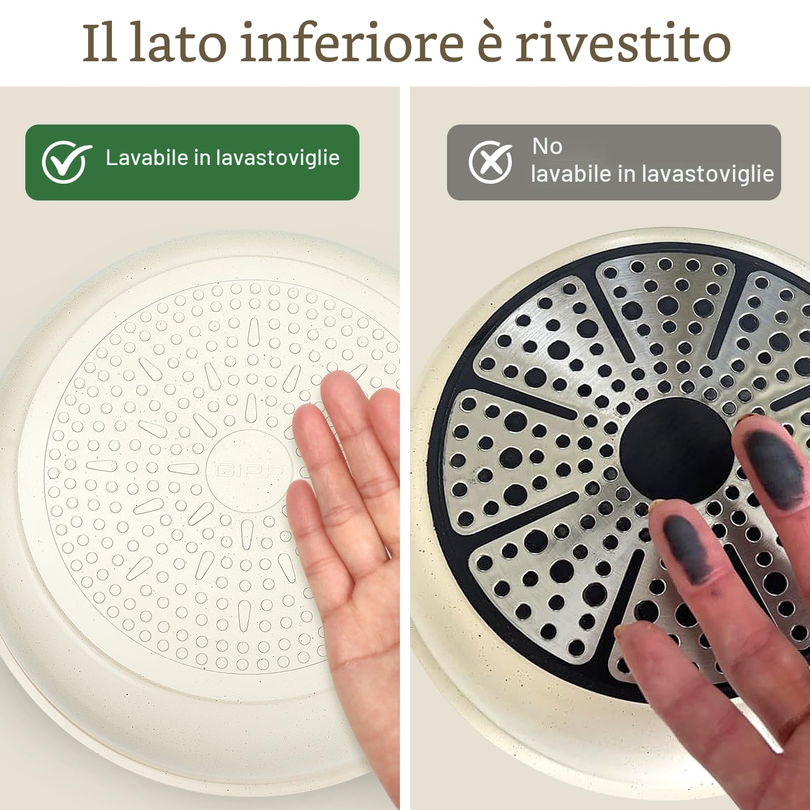 Set Di Padelle Antiaderenti GiPP Da 15 Pezzi Più per Camper, Bianco | Manico Staccabile, Compatibili Con L'Induzione, Padelle Per Friggere E Salse In Vetro, Adatto ai Fornelli a Induzione
