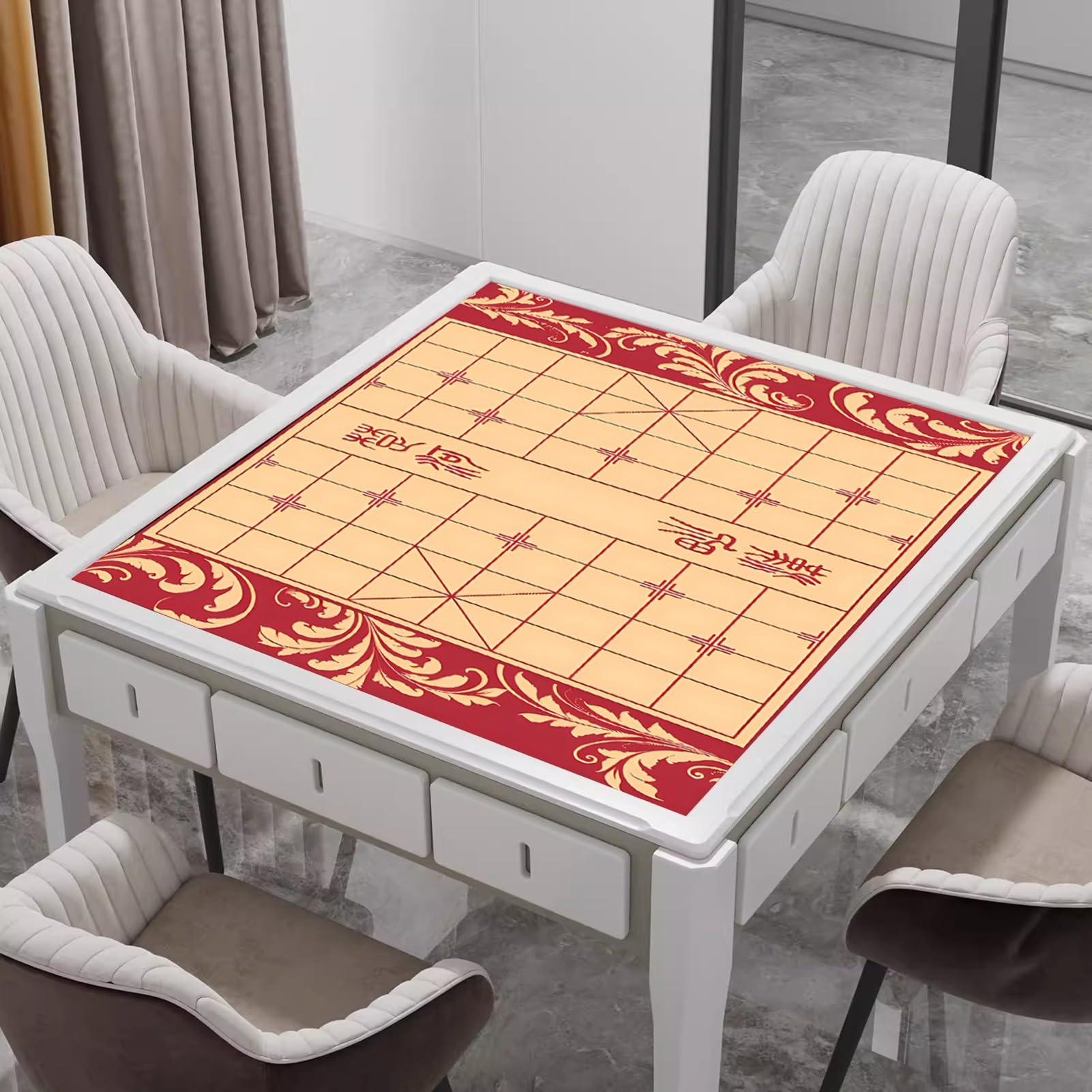 tapete de póquer, Tapete de Mesa Majiang, tapete Mahjong for con Bolsa Almacenamiento, Juego Cuadrado(Style 2,80x80cm (31.49x31.49in))