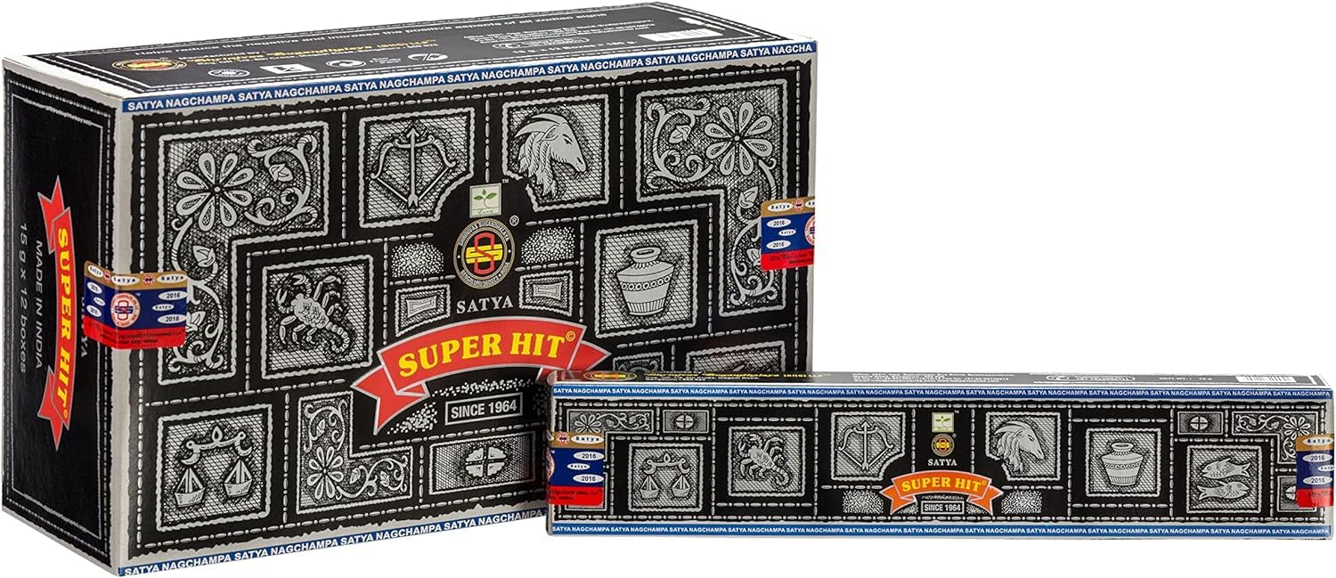 Satya Superhit (BNG) Incense Sticks 15gram x 12 pack for Meditation, Yoga, Relaxation, Healing and Positivity (Green Certified) By Rushant