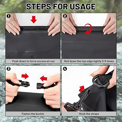 Miniatura 8 de Bolsa seca impermeable, tortugas marinas náutica grande impermeable mochila impermeable 2L5L10L20L30L40L, bolsas ligeras flotantes para kayak,