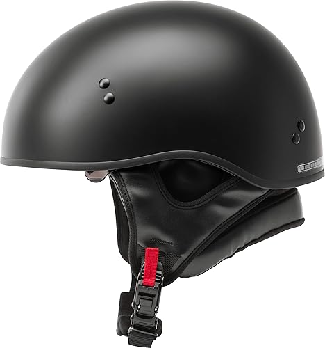 Miniatura 3 de GMAX HH-65 Naked Half Casco (negro mate, pequeño) - Aprobado por FMVSS 218